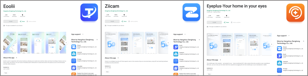 Examples of infected apps in Google Play

