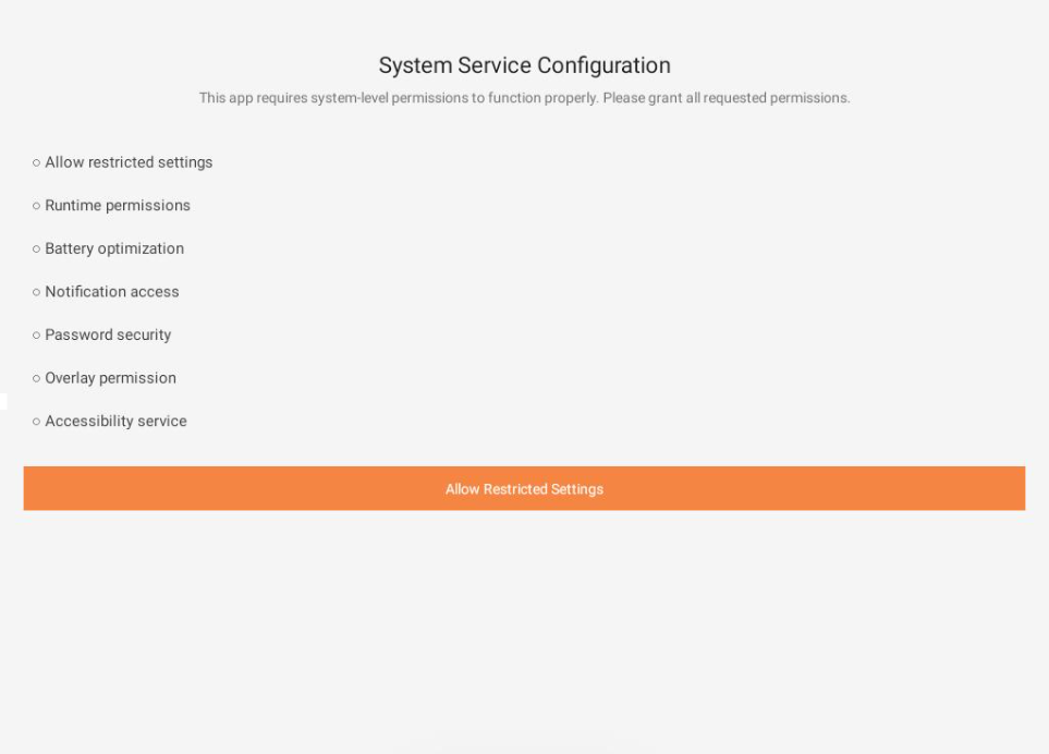 It requires the user to “Allow Restricted Settings”